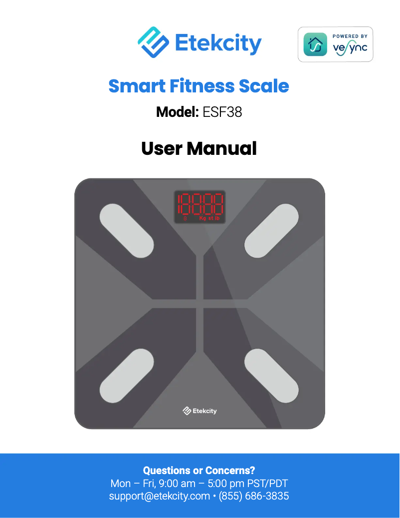 Página 1 del manual Manual de usuario Etekcity ESF38