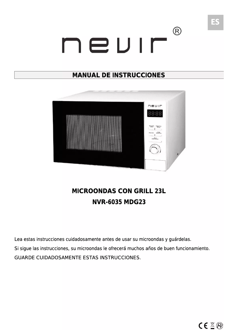 Page 1 de la notice Manuel utilisateur Nevir NVR-6035 MDG23