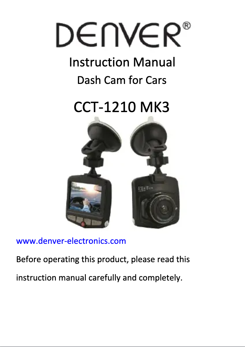 Image de la première page du manuel de l'appareil CCT-1210 MK3