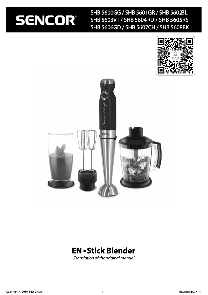Page 1 de la notice Manuel utilisateur Sencor SHB 5605RS