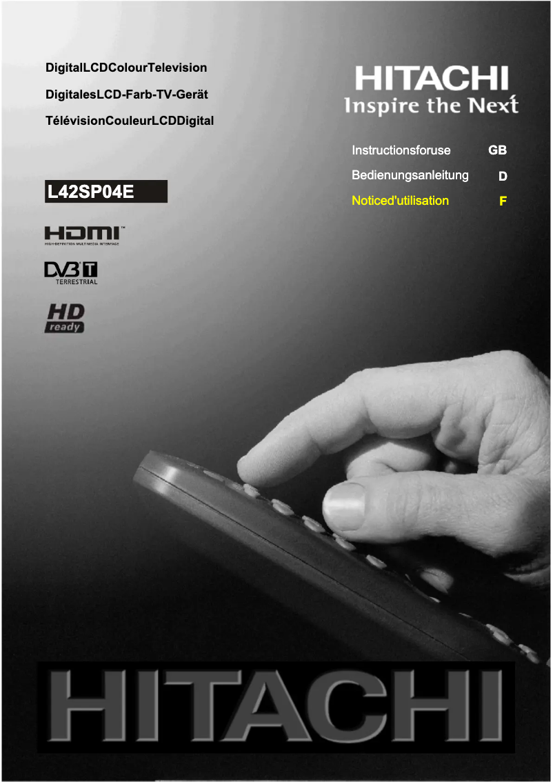 Page 1 de la notice Manuel utilisateur Hitachi L42SP04E