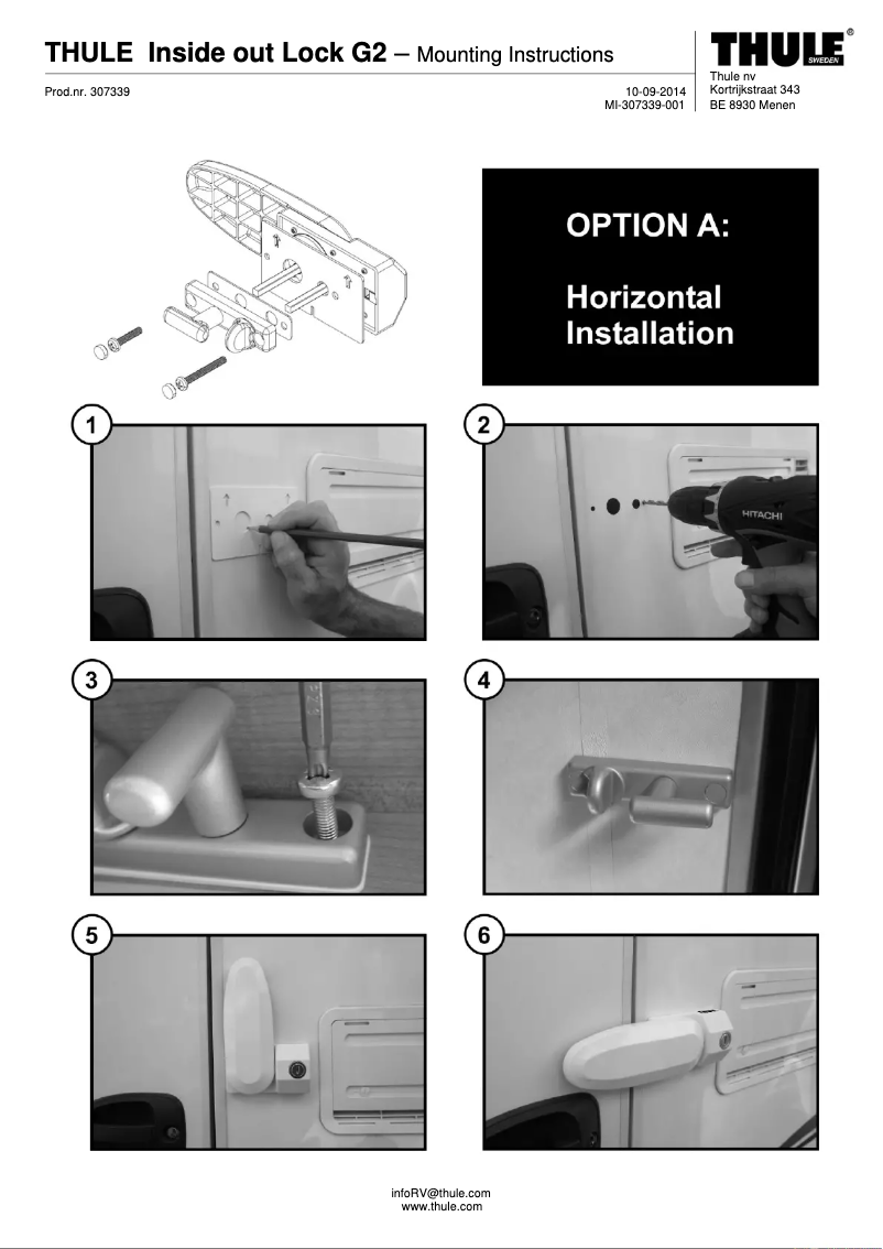 Page 1 de la notice Manuel utilisateur Thule Inside-Out Lock G2