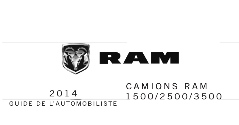 Page 1 de la notice Manuel utilisateur RAM 2500 (2014)