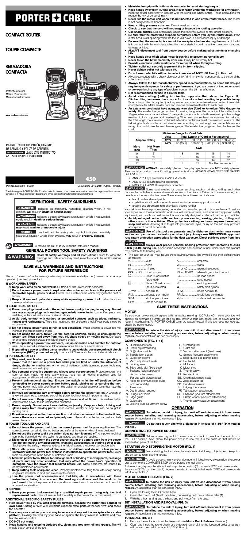 Image de la première page du manuel de l'appareil 450PK