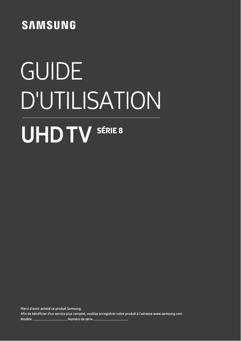 Page 1 de la notice Manuel utilisateur Samsung UA65NU8500R