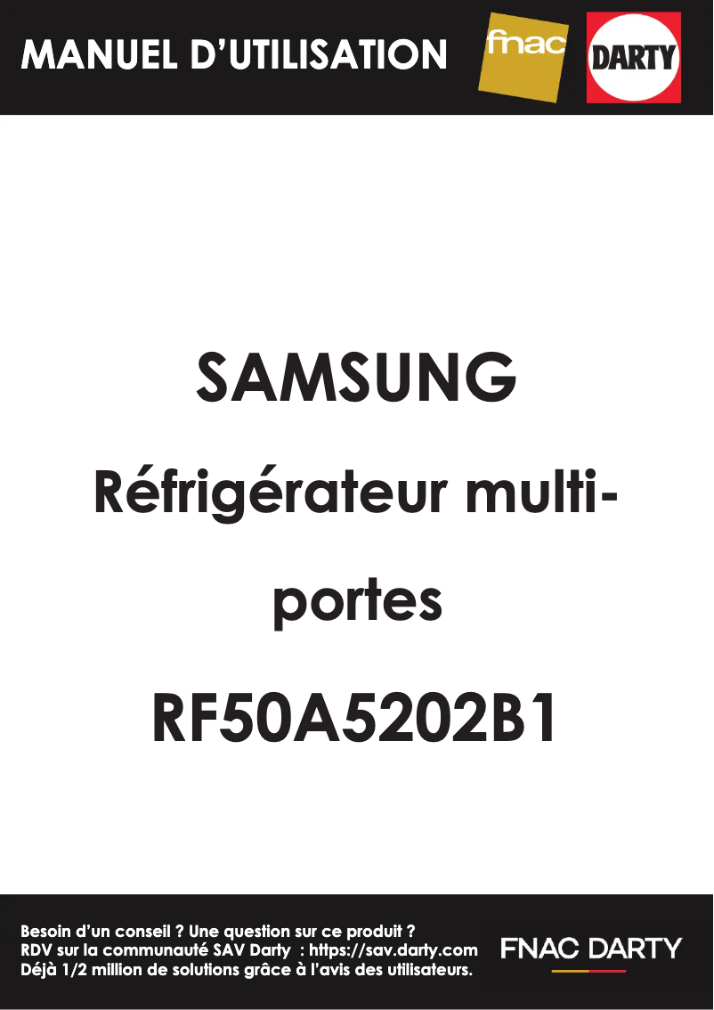 Page 1 de la notice Manuel utilisateur Samsung RF50A5202B1