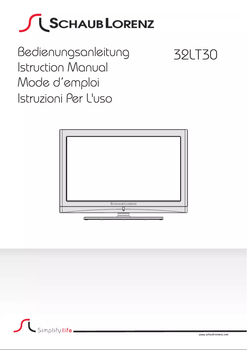 Page n°1 - Manuel utilisateur Schaub Lorenz 32LT30