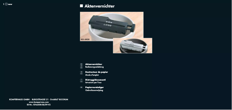 Image de la première page du manuel de l'appareil KH 4408