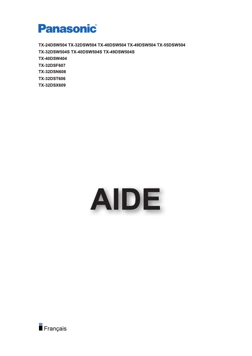 Image de la première page du manuel de l'appareil Viera TX-32DSX609