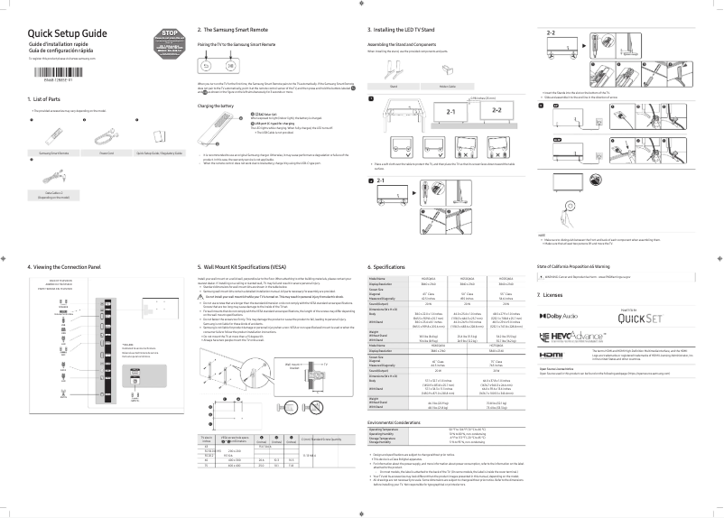 Page 1 de la notice Manuel utilisateur Samsung HG55Q60AANF