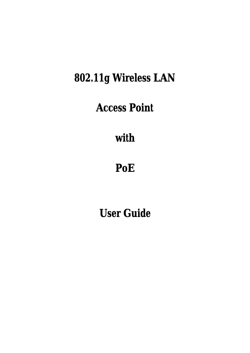 Page n°1 - Manuel utilisateur Amer Networks WLAGP
