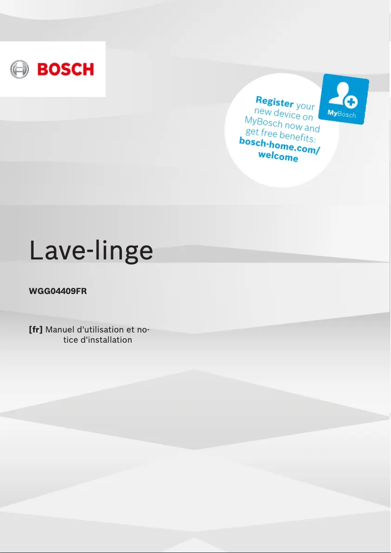 Page 1 of the manual Instruction Manual Bosch Serie 4 WGG04409FR