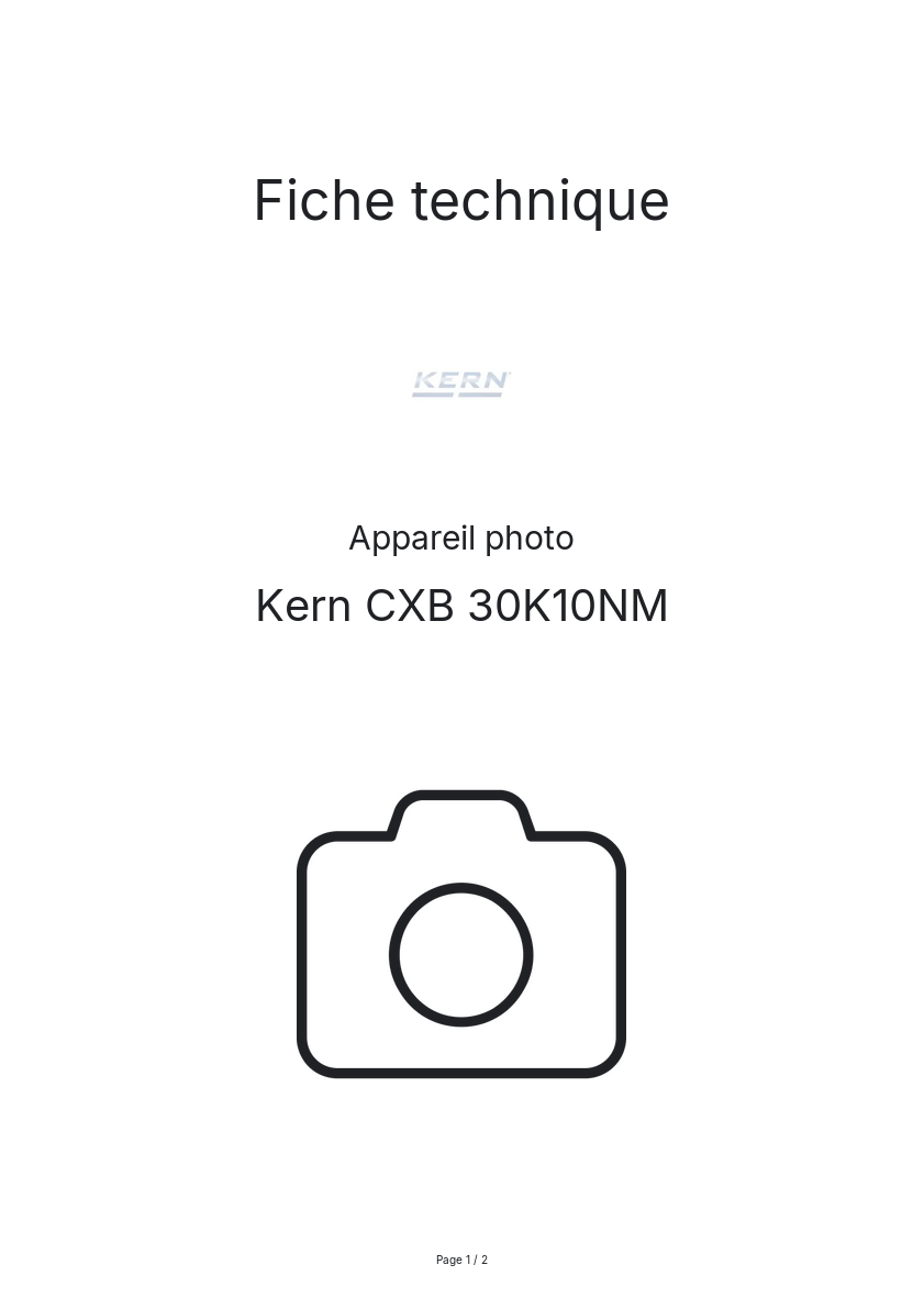 Image de la première page du manuel de l'appareil CXB 30K10NM
