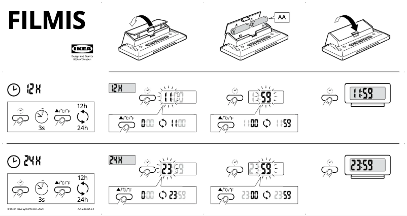 Page 1 de la notice Manuel utilisateur Ikea FILMIS 105.408.28