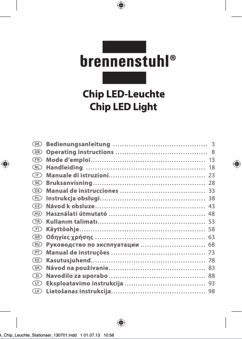 Page 1 de la notice Manuel utilisateur Brennenstuhl 1171250501