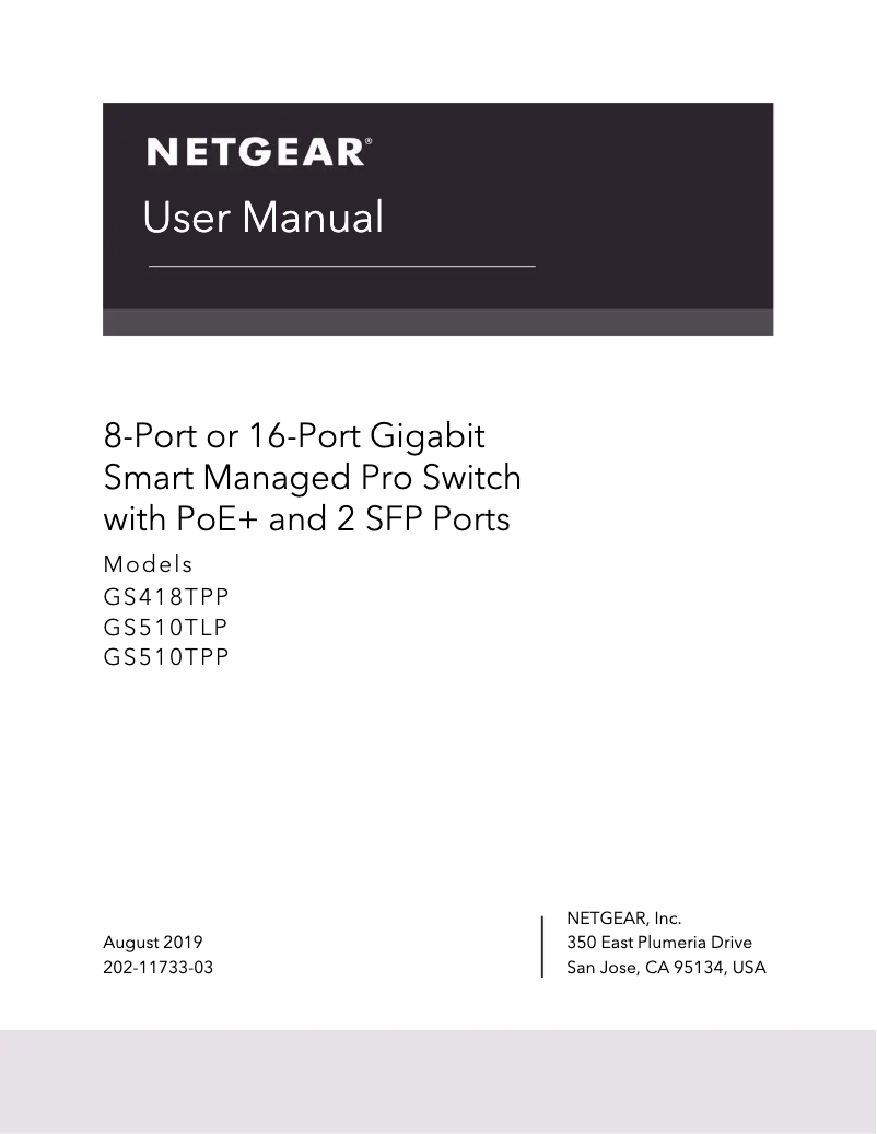 Page n°1 - Guide d'installation Netgear ProSafe GS510TPP