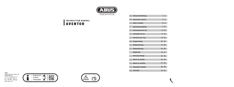 Page n°1 - Manuel utilisateur Abus Aventor