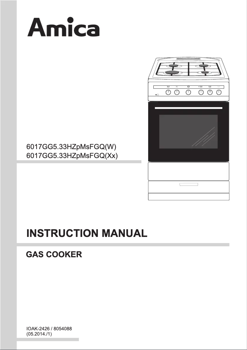 Page 1 de la notice Manuel utilisateur Amica 608GG5MS