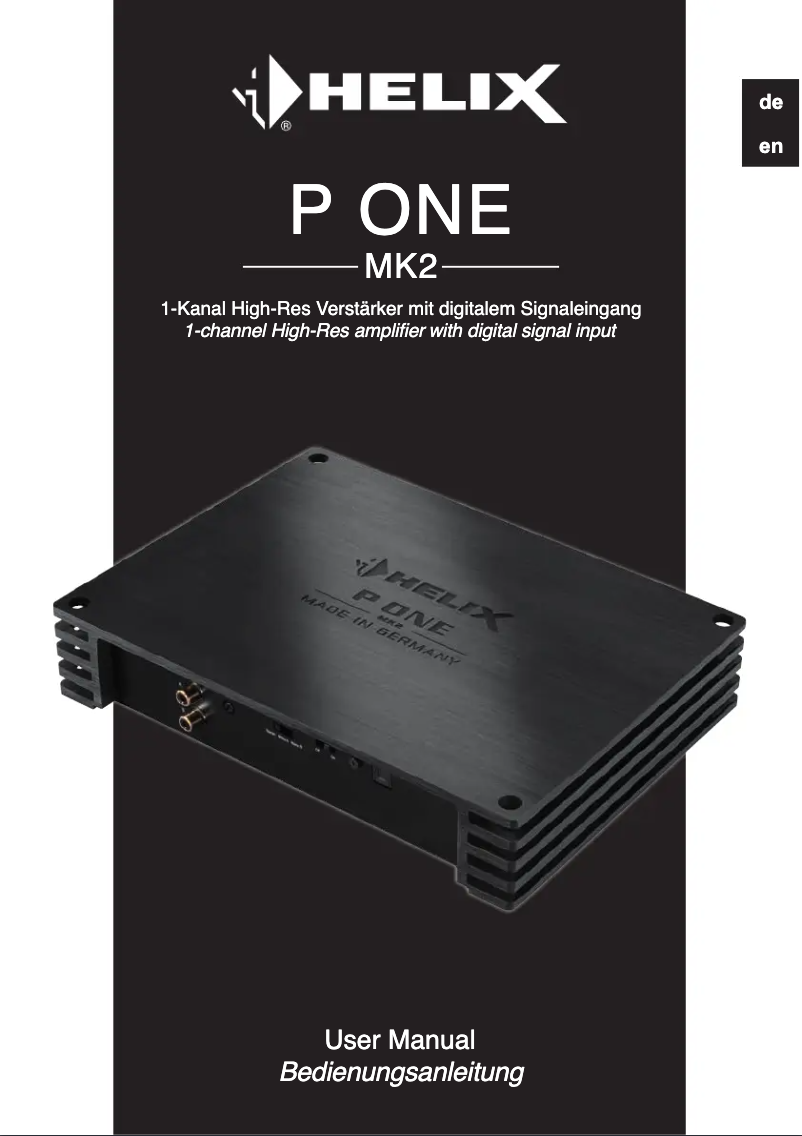 Page 1 de la notice Manuel utilisateur Helix P ONE MK2