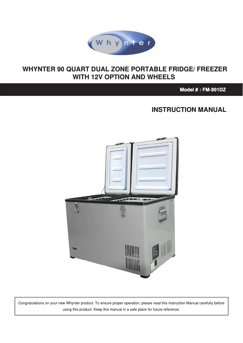 Page n°1 - Manuel utilisateur Whynter FM-901DZ