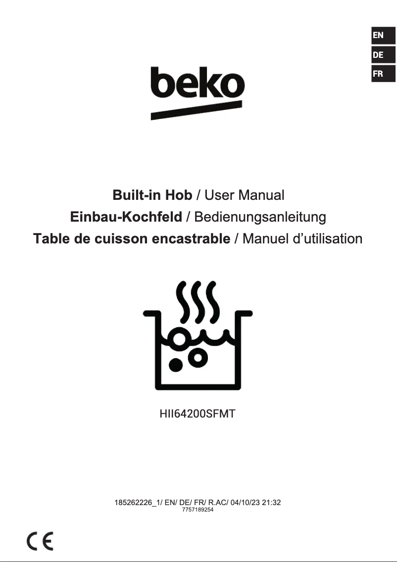 Page 1 de la notice Manuel utilisateur Beko HII64200SFMT