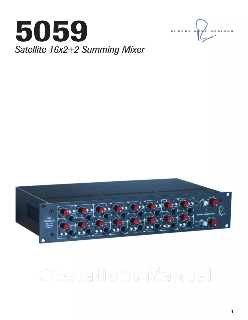 Page 1 de la notice Manuel utilisateur Rupert Neve Designs Satellite 5059