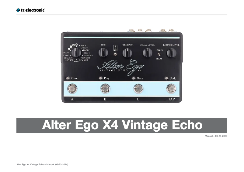 Page n°1 - Manuel utilisateur TC Electronic ALTER EGO X4