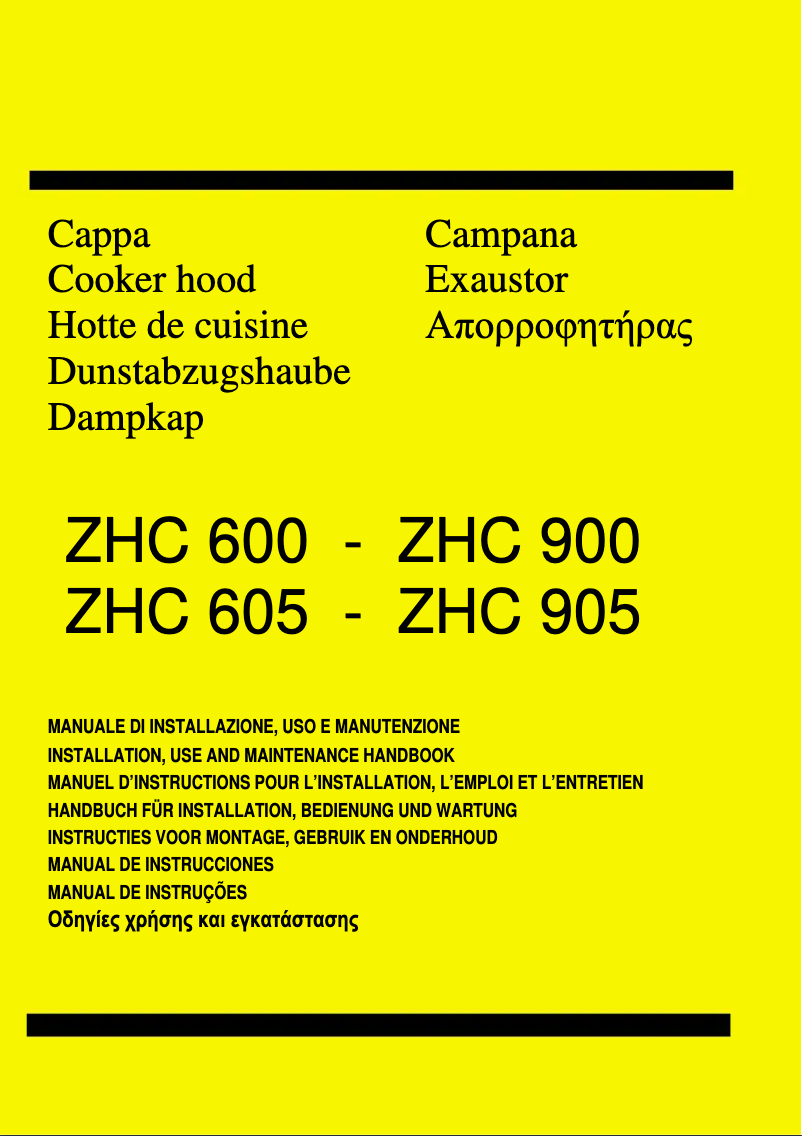 Page 1 de la notice Manuel utilisateur Zanussi ZHC 605 XM