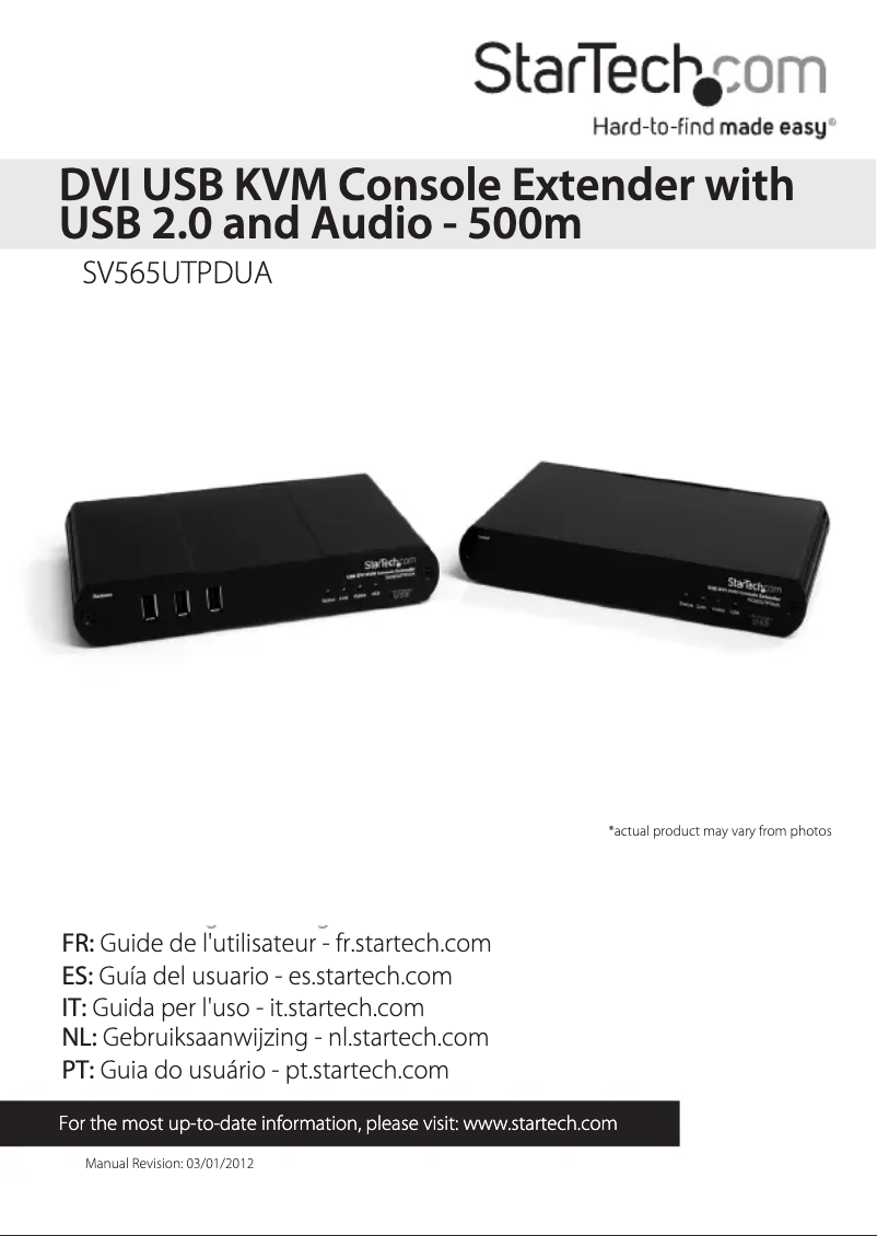 Page 1 de la notice Manuel utilisateur StarTech.com SV565UTPDUA
