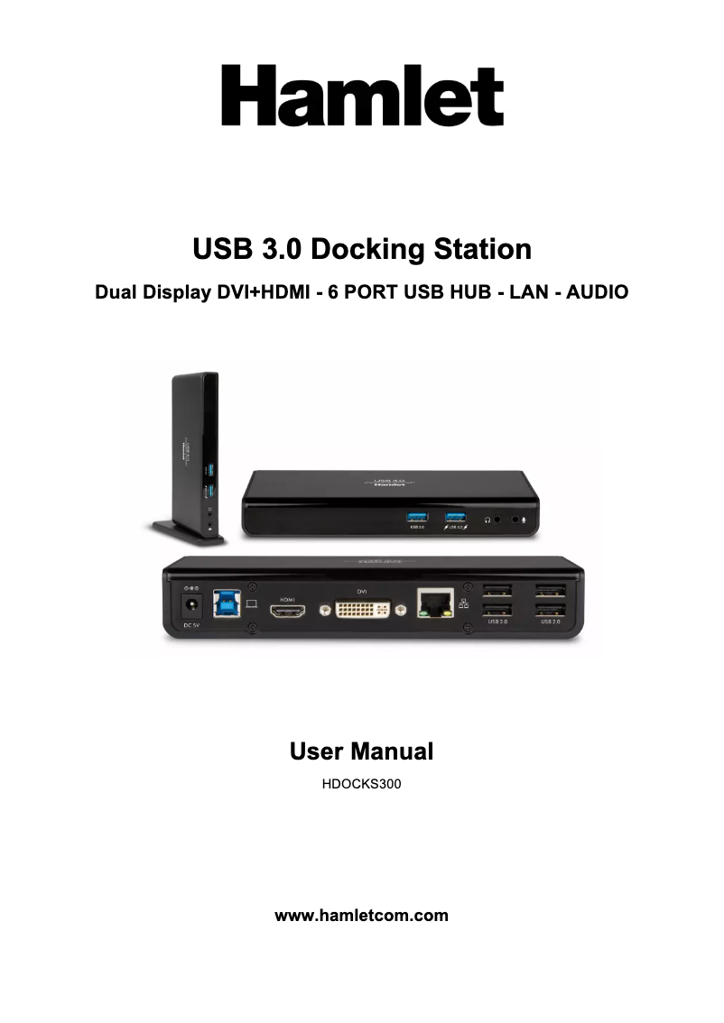 Page 1 de la notice Manuel utilisateur Hamlet Docking Station USB 3.0