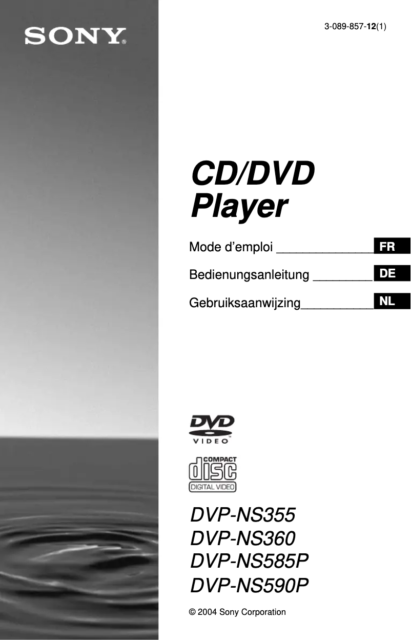 Page n°1 - Manuel utilisateur Sony DVP-NS585P