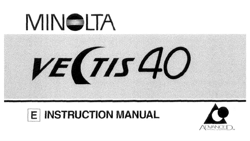Page n°1 - Manuel utilisateur Konica Minolta Vectis 40