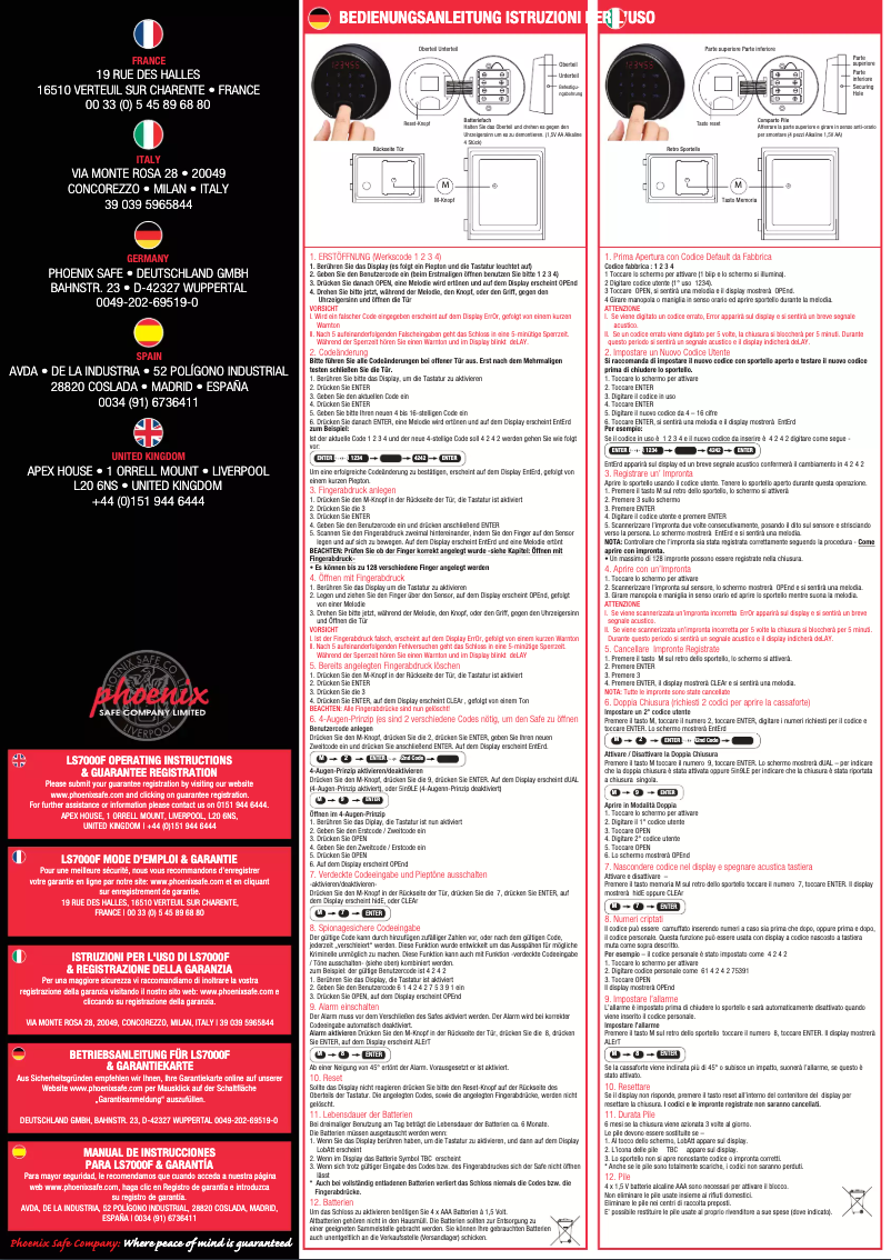 Page 1 de la notice Manuel utilisateur Phoenix Next Luxury LS7003FB