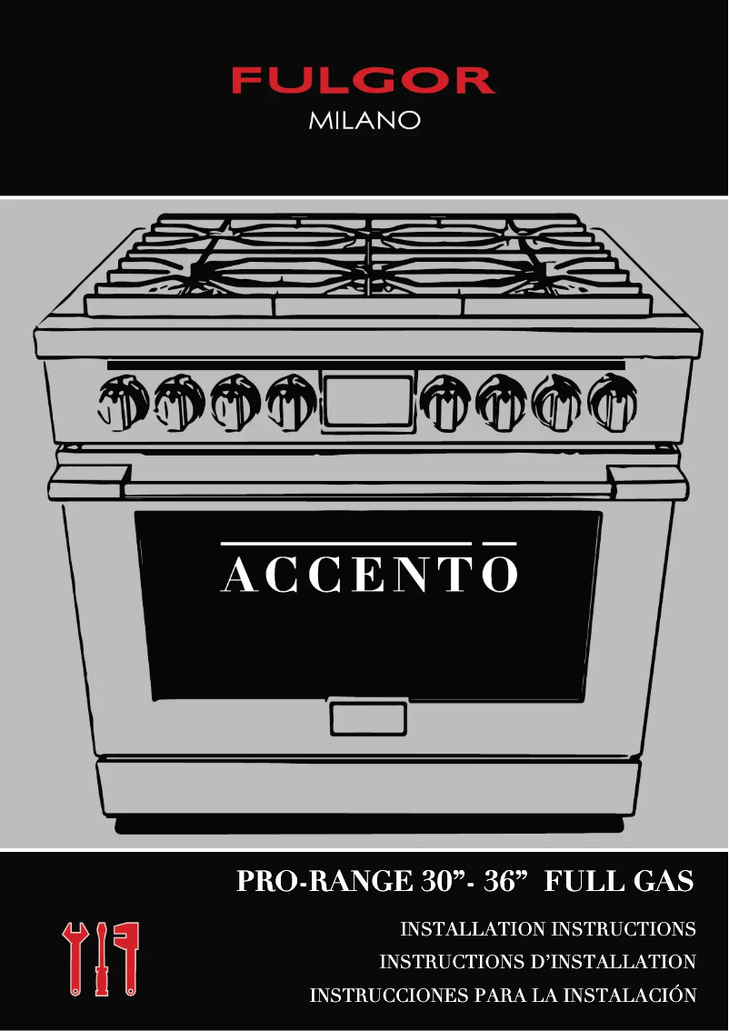 Page 1 de la notice Guide d'installation Fulgor Milano F4PGR304S2