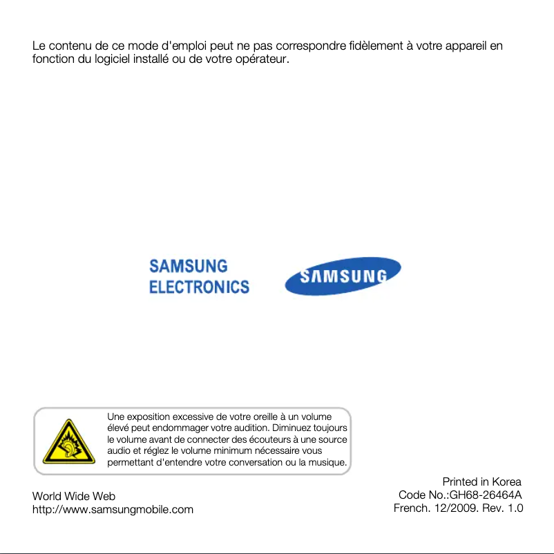 Página 1 del manual Manual de usuario Samsung GT-B7610