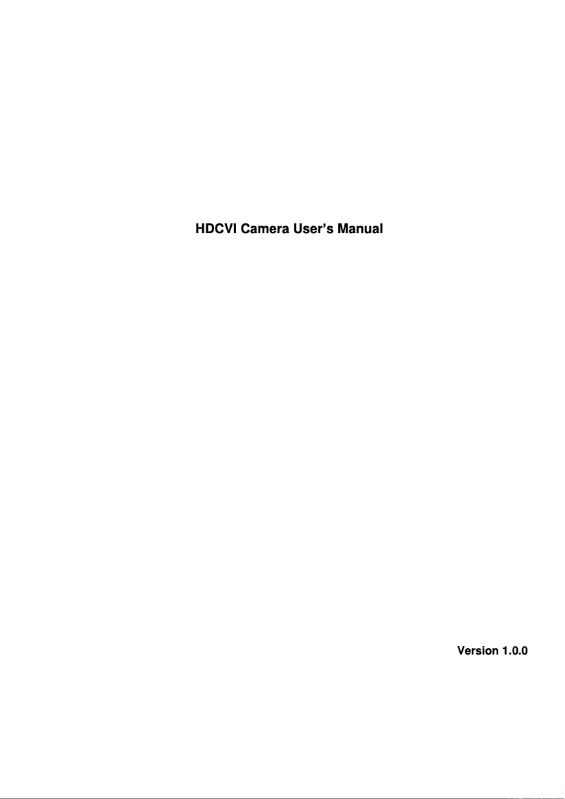 Page n°1 - Manuel utilisateur Dahua Technology DH-HAC-HDBW2241FN-M
