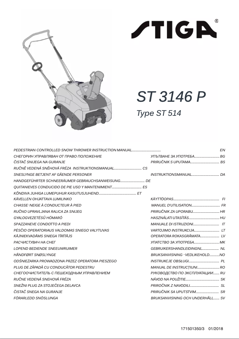 Page 1 de la notice Manuel utilisateur Stiga ST 3146 P