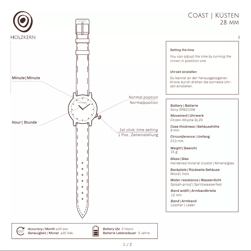 Page n°1 - Manuel utilisateur Holzkern Napali