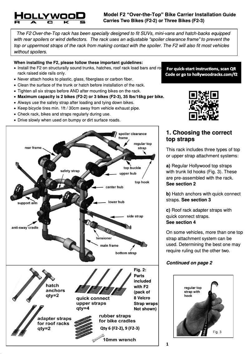Image de la première page du manuel de l'appareil F2