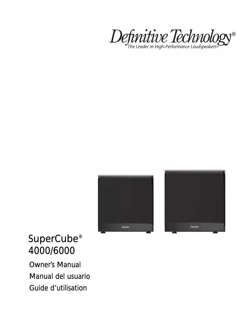 Image de la première page du manuel de l'appareil Supercube 6000