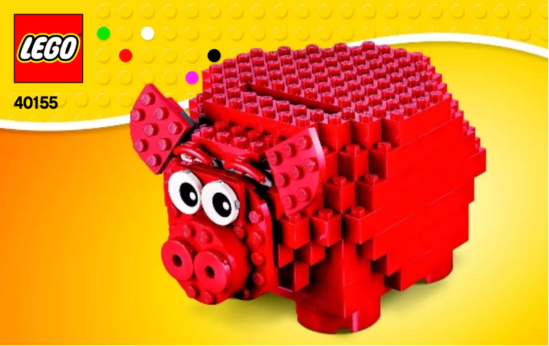 Page 1 de la notice Manuel utilisateur Lego Piggy Coin Bank 40155