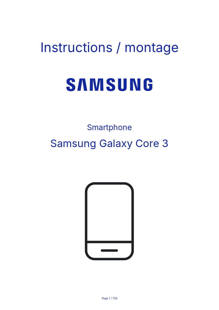 Page n°1 - Instructions / montage Samsung Galaxy Core 3