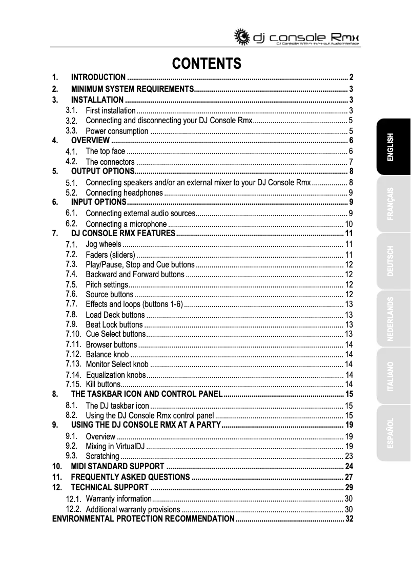 Page n°1 - Manuel utilisateur Hercules DJ Console RMX