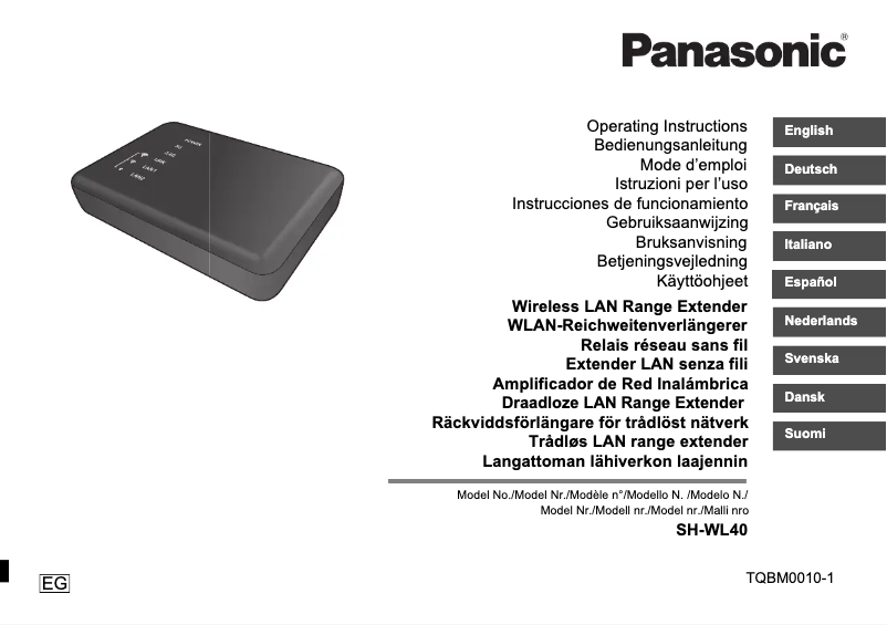 Image de la première page du manuel de l'appareil SH-WL40