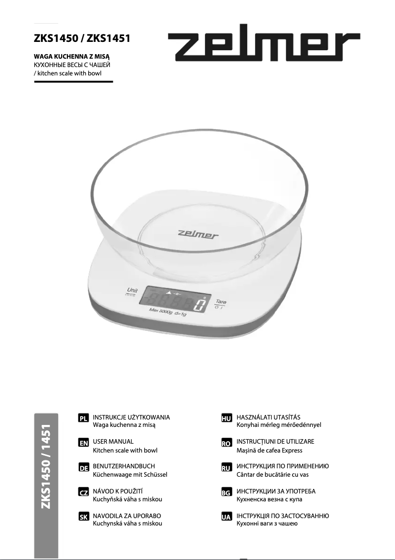 Page 1 de la notice Manuel utilisateur Zelmer ZKS1450