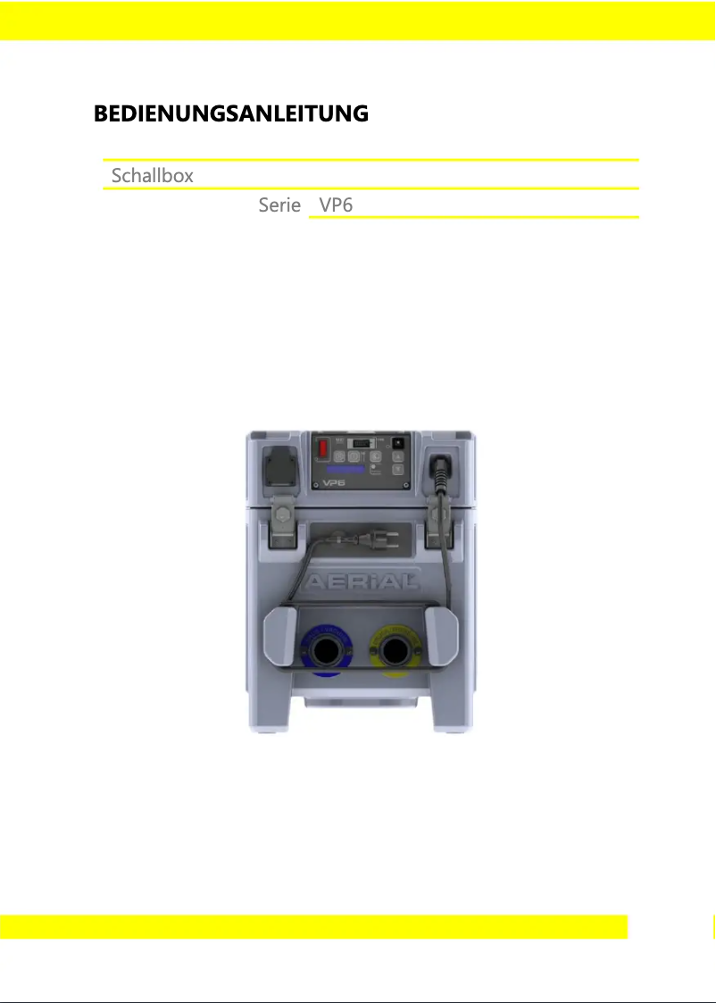 Page n°1 - Manuel utilisateur Aerial VP 6