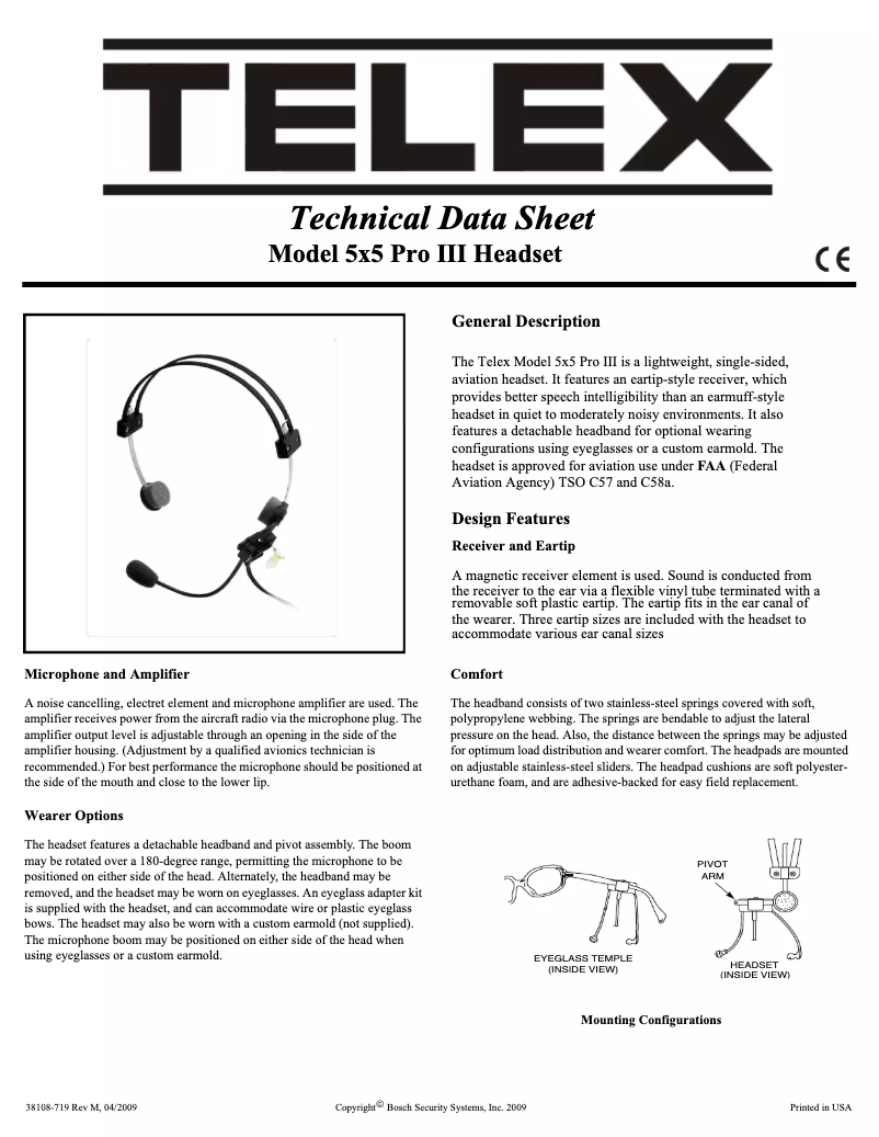 Página 1 del manual Manual de usuario Telex 5x5 Pro III