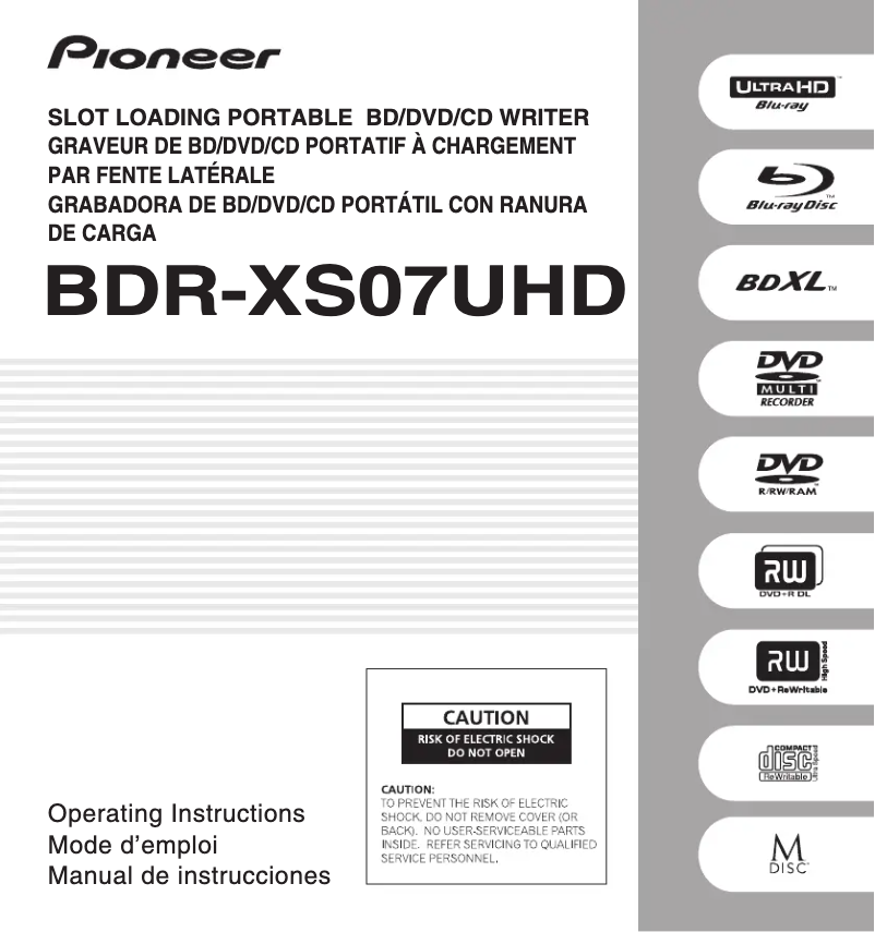 Image de la première page du manuel de l'appareil BDR-XS07UHD