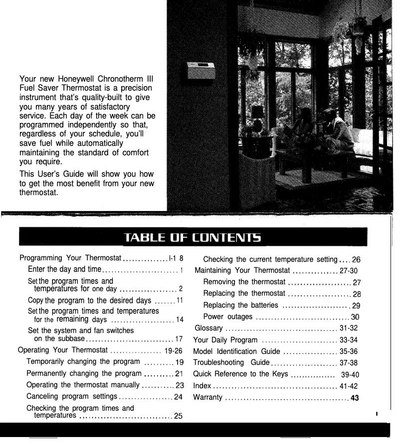 Page 1 de la notice Manuel utilisateur Honeywell Chronothem III T8621