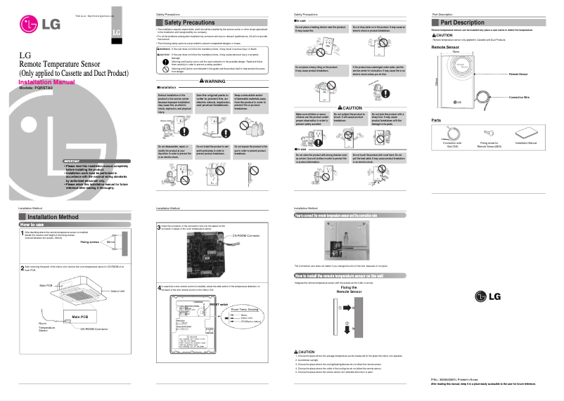 Image de la première page du manuel de l'appareil PQRSTA0